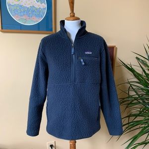 Navy Patagonia Retro Pile Fleece Pullover